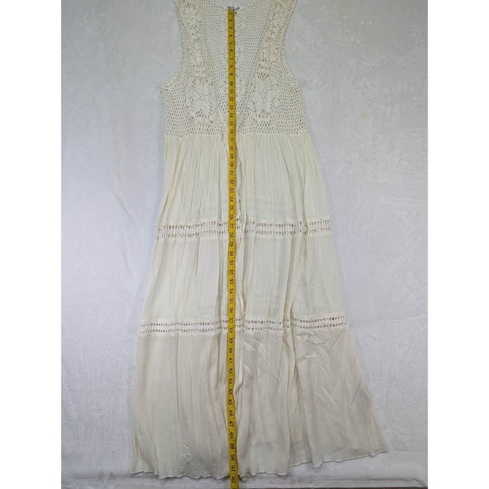 Nygard Vest Womens M Ivory Renfaire Boho Cottage Fairy Prairie Coachella Beach - Picture 8 of 11